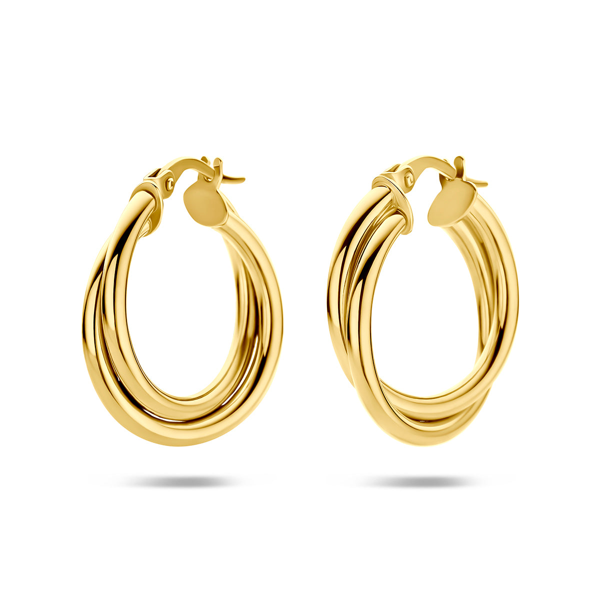 Oorringen buis 14K geelgoud 4 mm 4036584