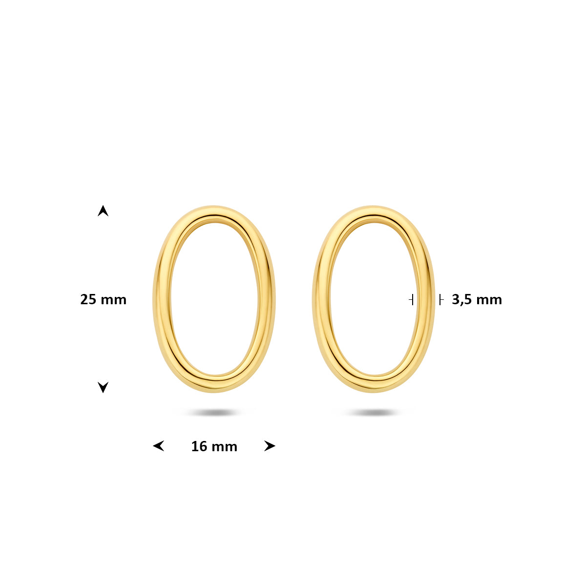 Fantasy Collection Oorknoppen ovaal 14K geelgoud 25 mm - afbeelding 4