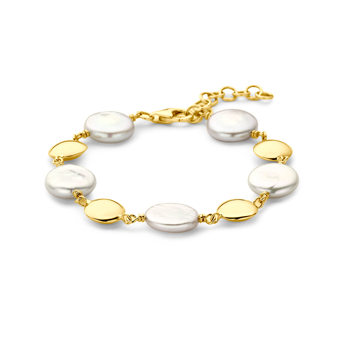 Fantasy Collection Armband parels 14K geelgoud 16 + 3 cm
