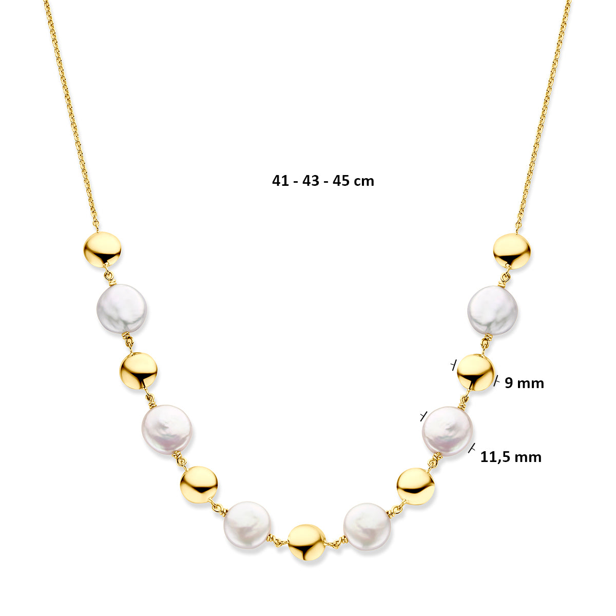Fantasy Collection Collier parels 14K geelgoud 41 - 43 - 45 cm - afbeelding 4