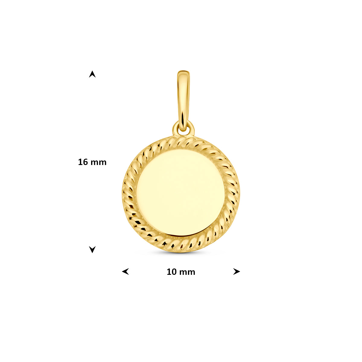Fantasy Collection Graveerhanger rond 14K geelgoud 10 mm - afbeelding 4