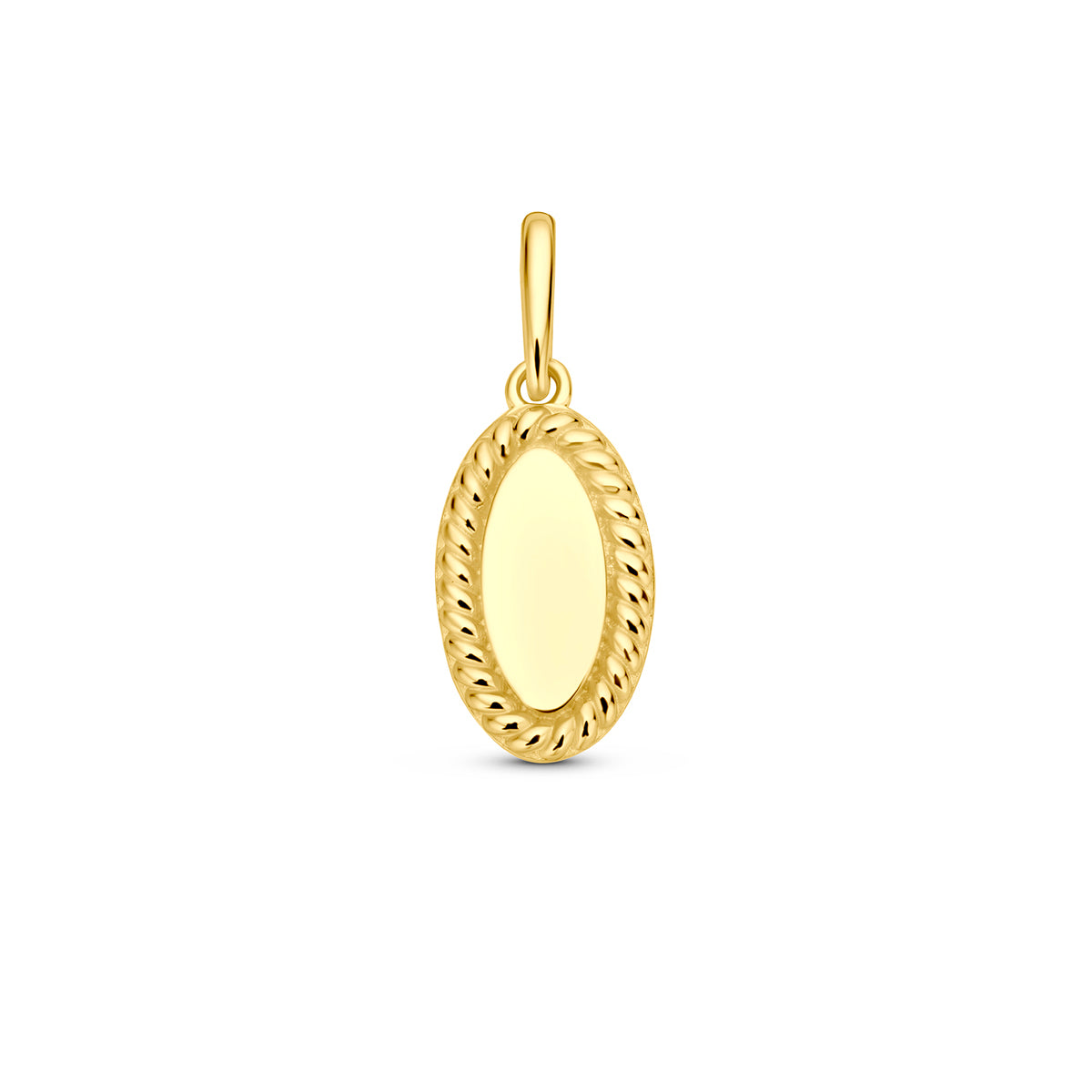 Fantasy Collection Graveerhanger ovaal 14K geelgoud 10 mm