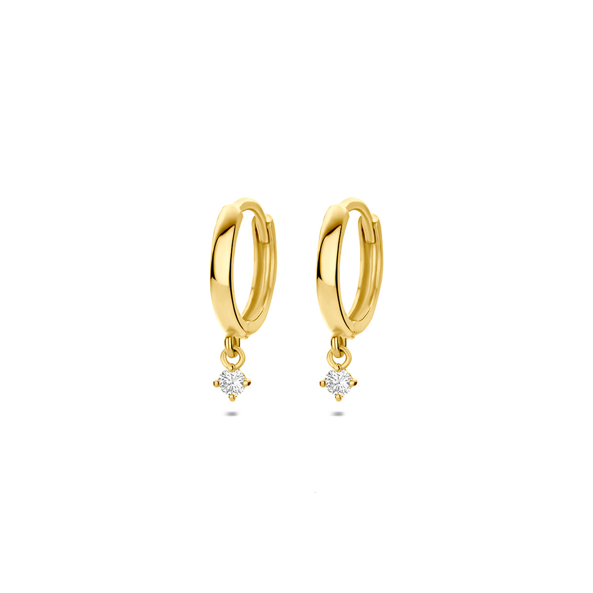 Fantasy Collection Oorringen diamant 14K geelgoud 0.06ct (2x 0.03ct) h si 14,5 mm