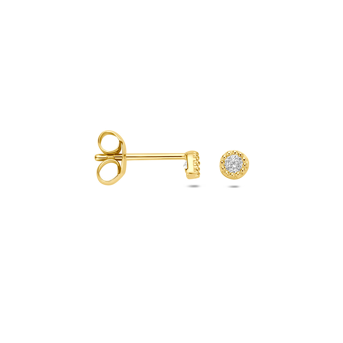 Fantasy Collection Oorknoppen zirkonia 14K geelgoud 3 mm - afbeelding 3