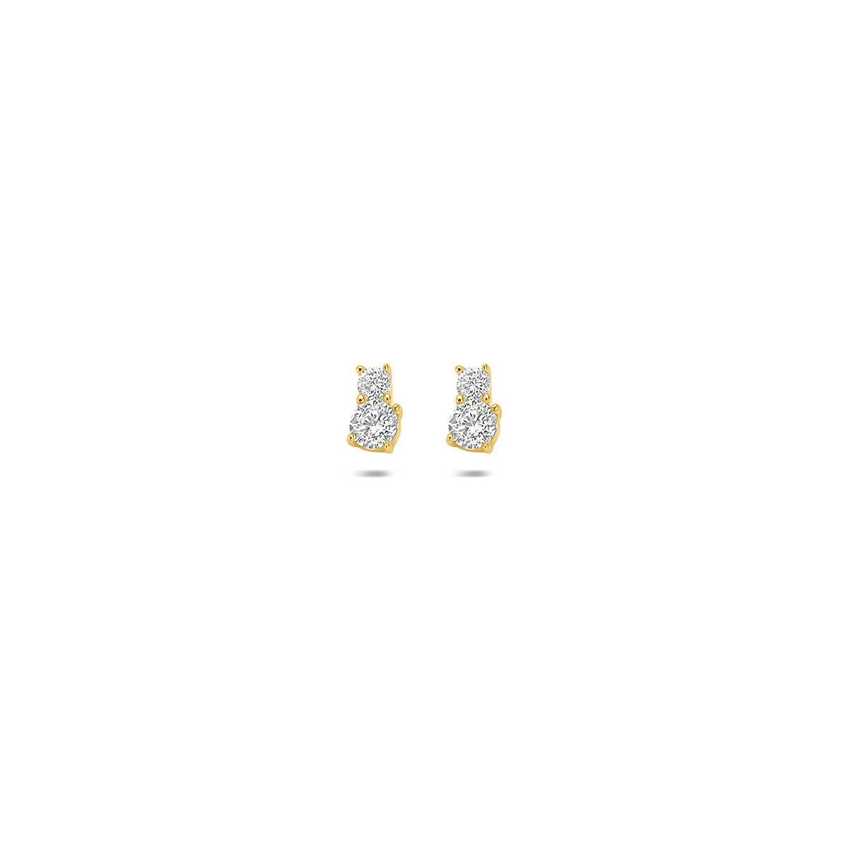 Fantasy Collection Oorknoppen zirkonia 14K geelgoud 4 mm