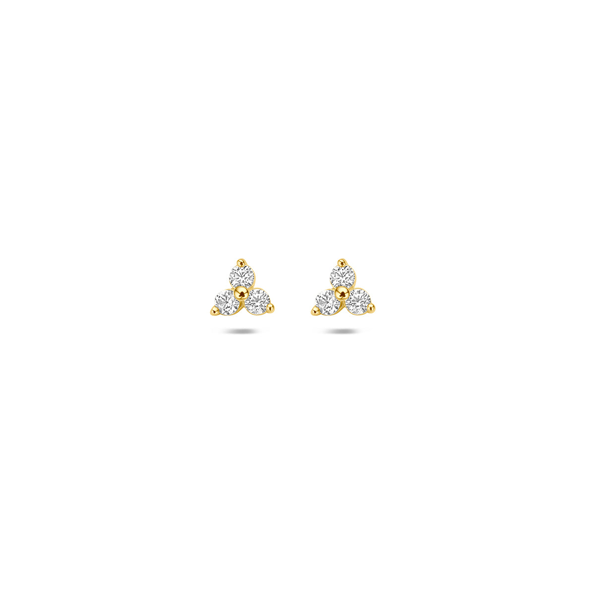 Fantasy Collection Oorknoppen zirkonia 14K geelgoud 3,5 mm