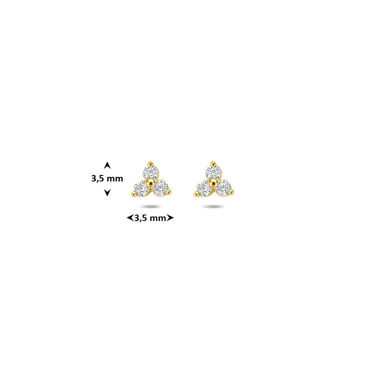 Fantasy Collection Oorknoppen zirkonia 14K geelgoud 3,5 mm - afbeelding 4