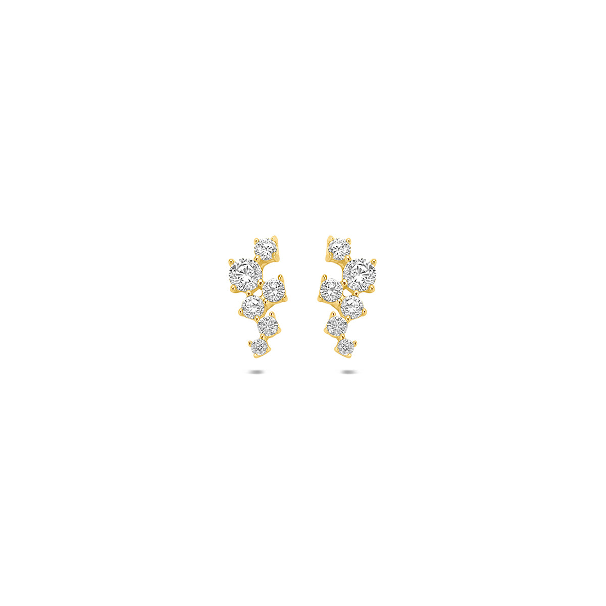 Fantasy Collection Oorknoppen zirkonia 14K geelgoud 9,5 mm