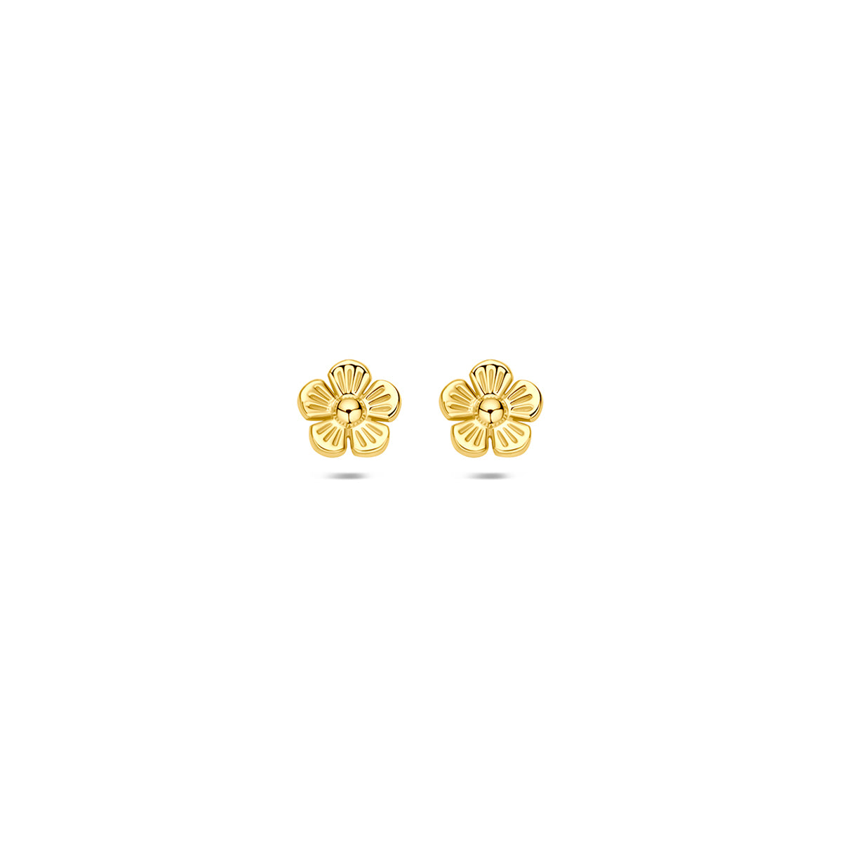 Fantasy Collection Oorknoppen bloem 14K geelgoud 5 mm