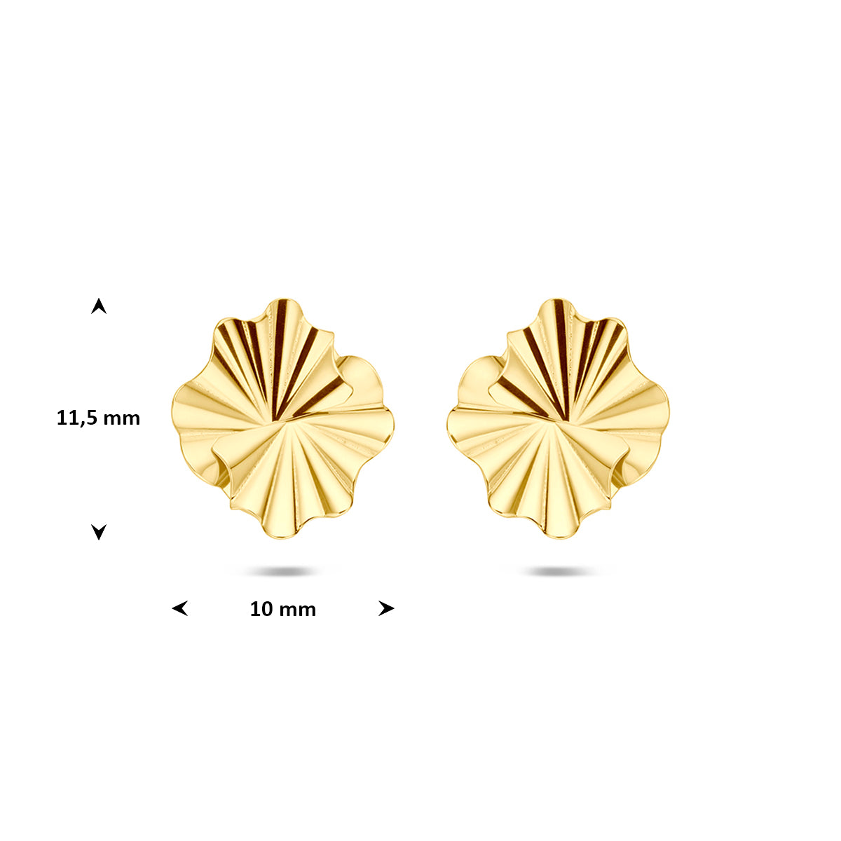 Fantasy Collection Oorknoppen gehamerd 14K geelgoud 11,5 mm - afbeelding 4
