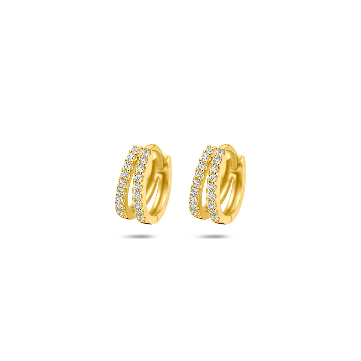 Fantasy Collection Klapoorringen zirkonia 14K geelgoud 10,5 mm
