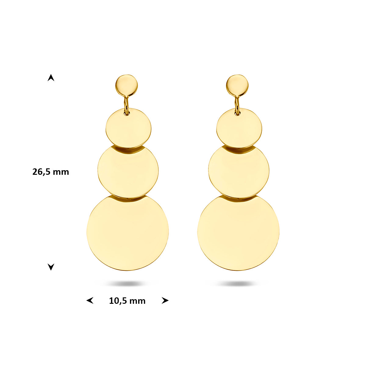 Fantasy Collection Oorhangers rond 14K geelgoud 26,5 mm - afbeelding 4