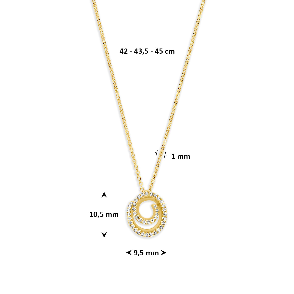 Fantasy Collection Collier diamant 14K geelgoud 0.13ct h si 42 - 43,5 - 45 cm - afbeelding 4