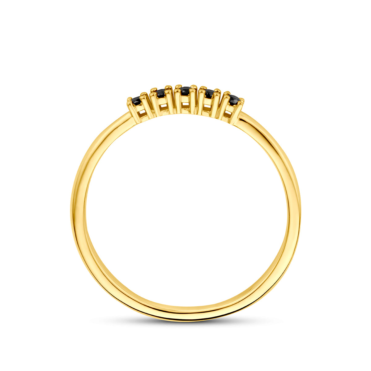Fantasy Collection Ring zwart diamant 14K geelgoud 0.07ct a a - afbeelding 3