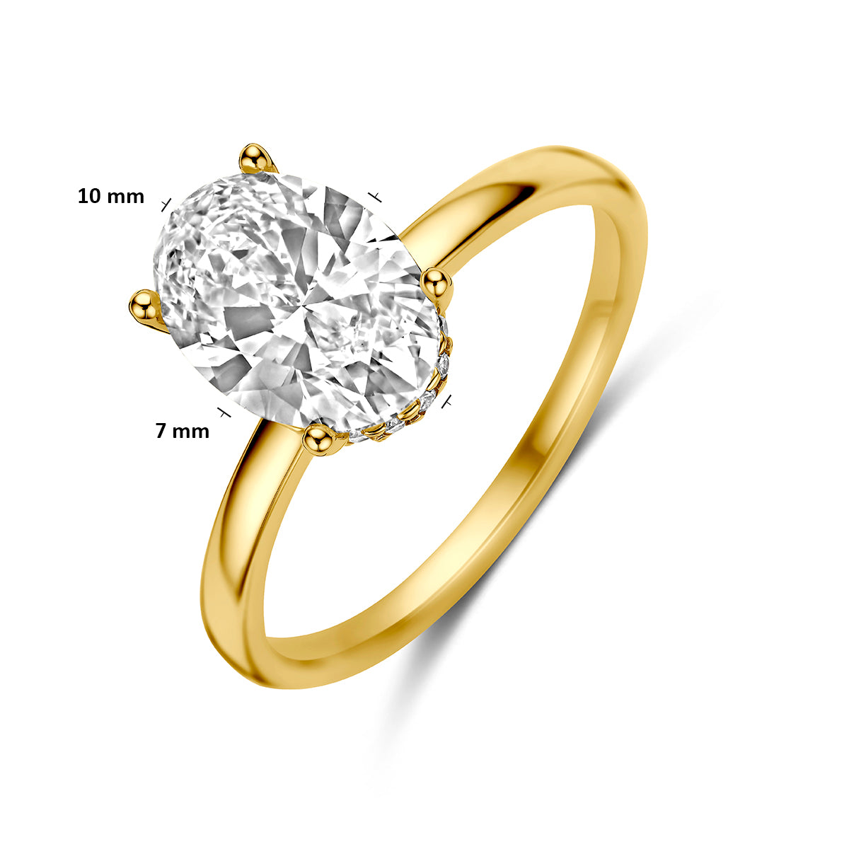 Fantasy Collection Ring lab grown diamant ovaal 14K geelgoud 2.09ct f vs - afbeelding 5
