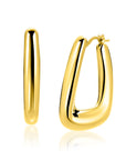 ZINZI gold plated zilveren oorringen met brede buis en rechthoekig model, handige bovensluiting 33mm ZIO2748G - PansiteNederland.nl