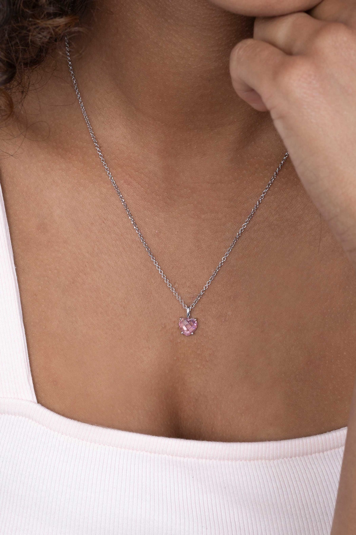 ZINZI Zilveren Hanger met Roze Zirkonia ZIH2071R