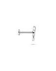Zilveren gerhodineerde flat back piercing strik 6,5 mm - 1342191