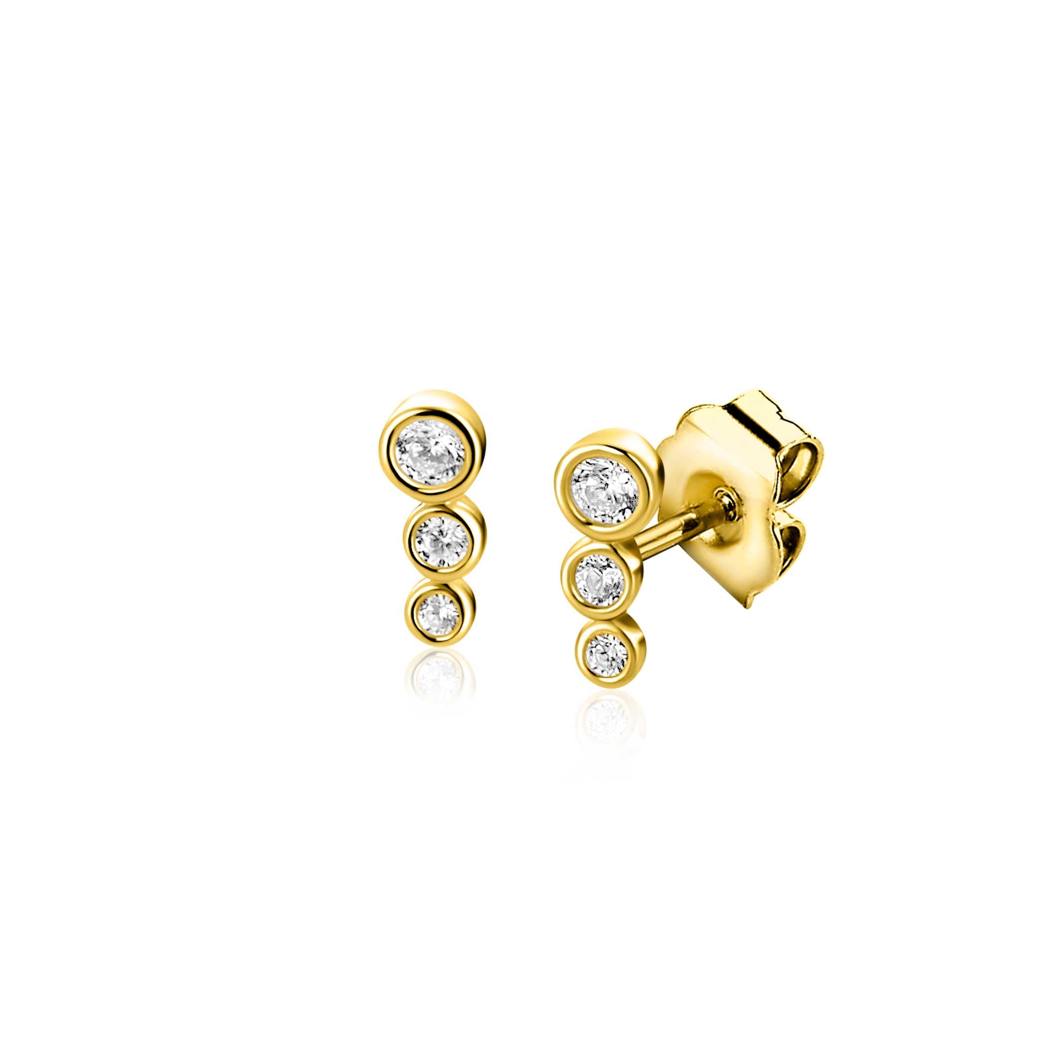 ZINZI 14K Gouden Oorbellen ZGO556 wit