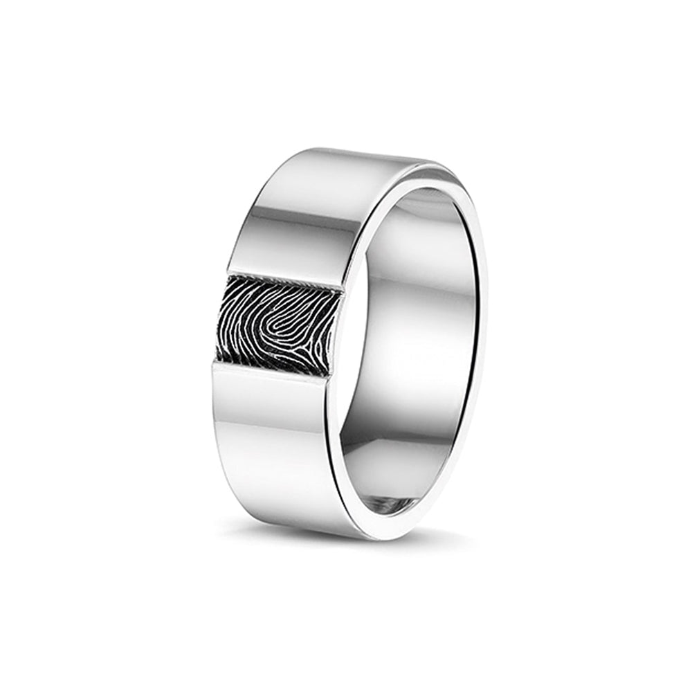 See You Vingerafdrukring gepolijst in zilver – RS408 – afbeelding 1