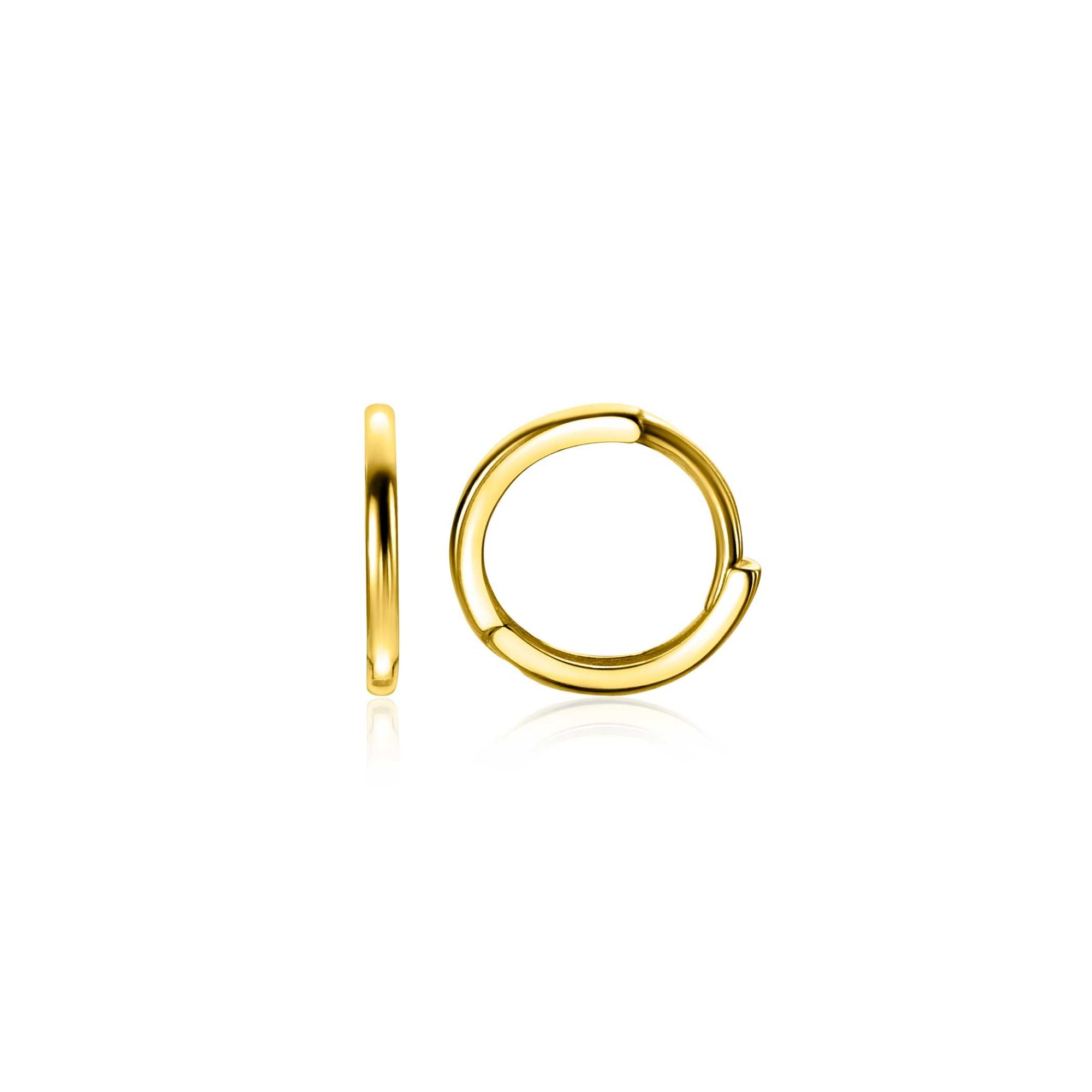 ZINZI Gold 14 karaat gouden oorringen met luxe scharniersluiting 10 x 1,2mm ZGO523