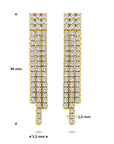 Zilveren vergulde geel oorhangers zirkonia 36 mm 1 micron - 2104124