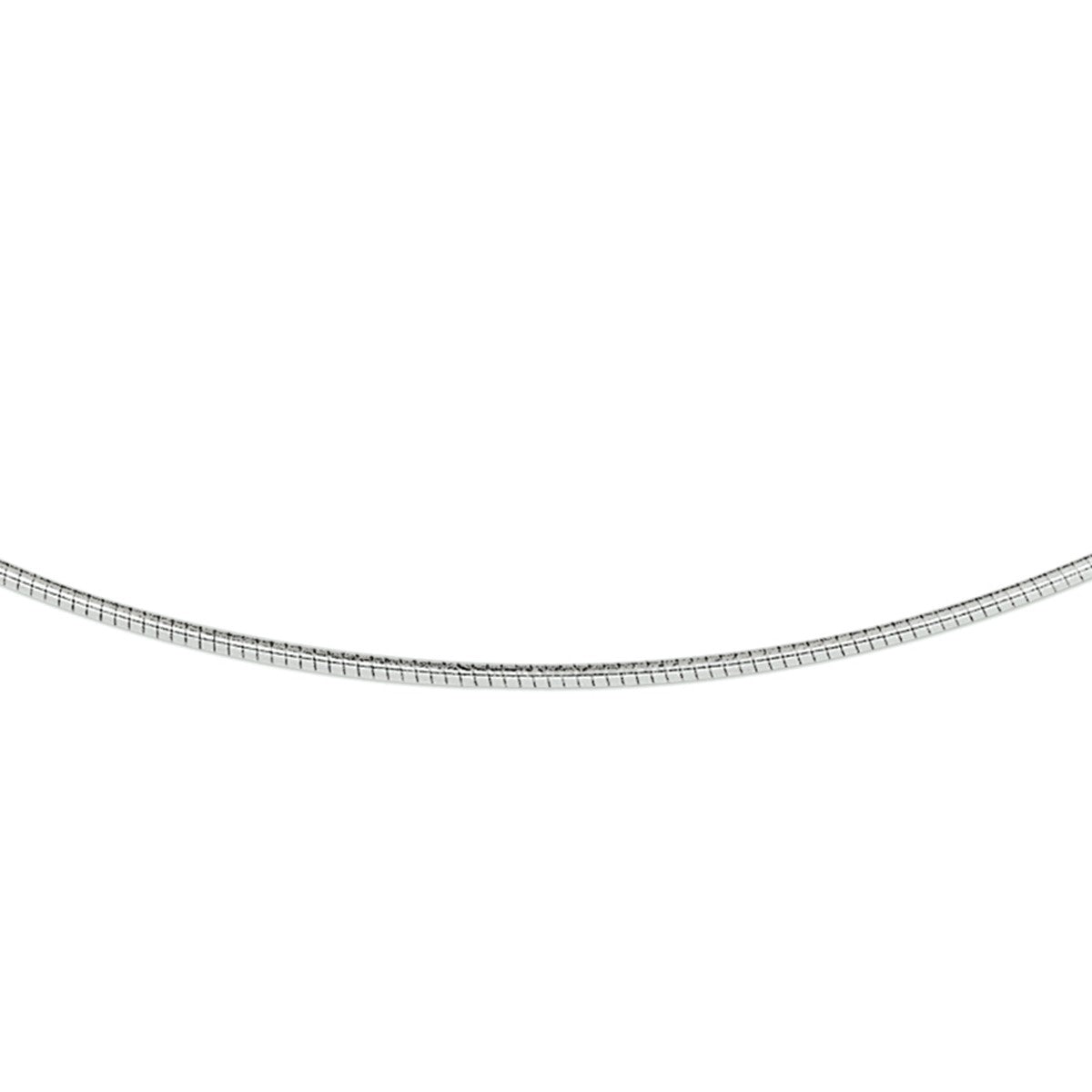 14K Witgouden Collier omega rond 1,1 mm - 4100360