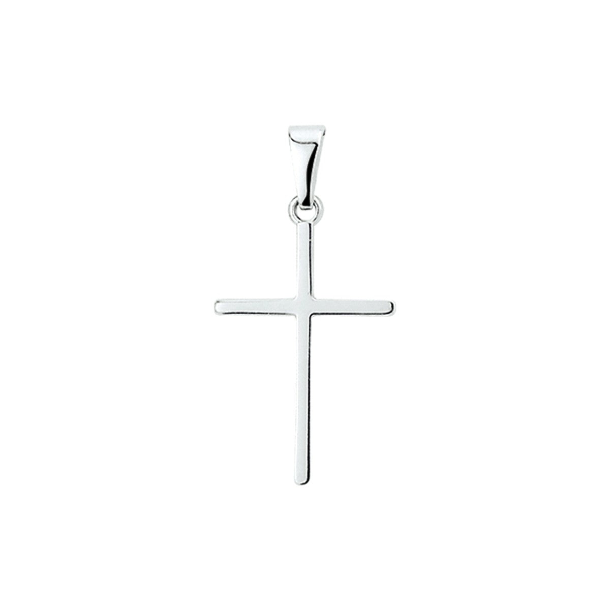 14K witgoud hanger kruis massief 4100694 - PansiteNederland.nl