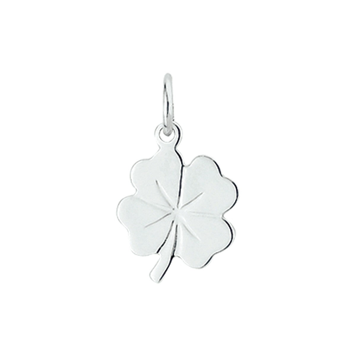 14K witgoud hanger klavertje 4100697 - PansiteNederland.nl