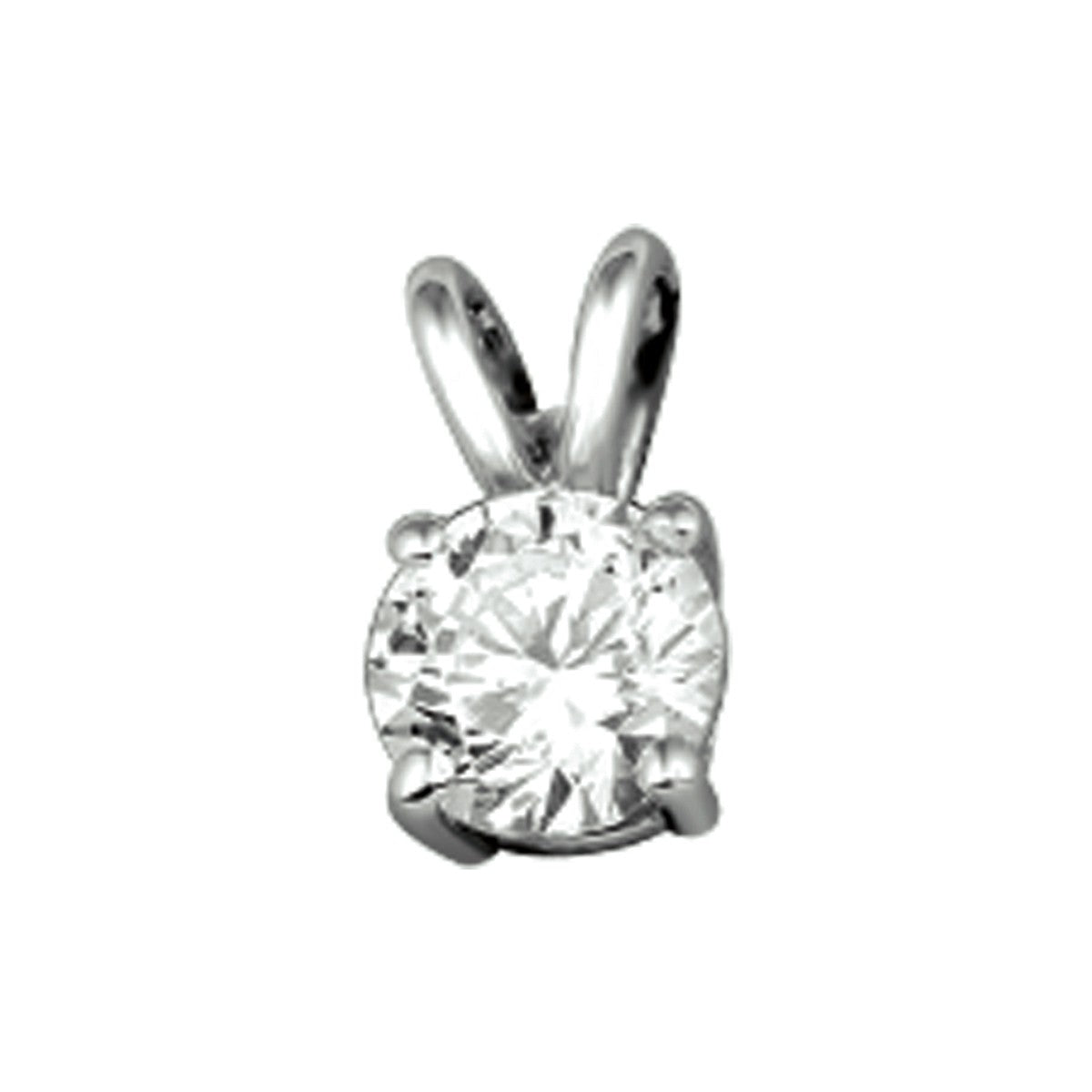 14K witgoud hanger zirkonia 5,0 mm 4100755 - PansiteNederland.nl