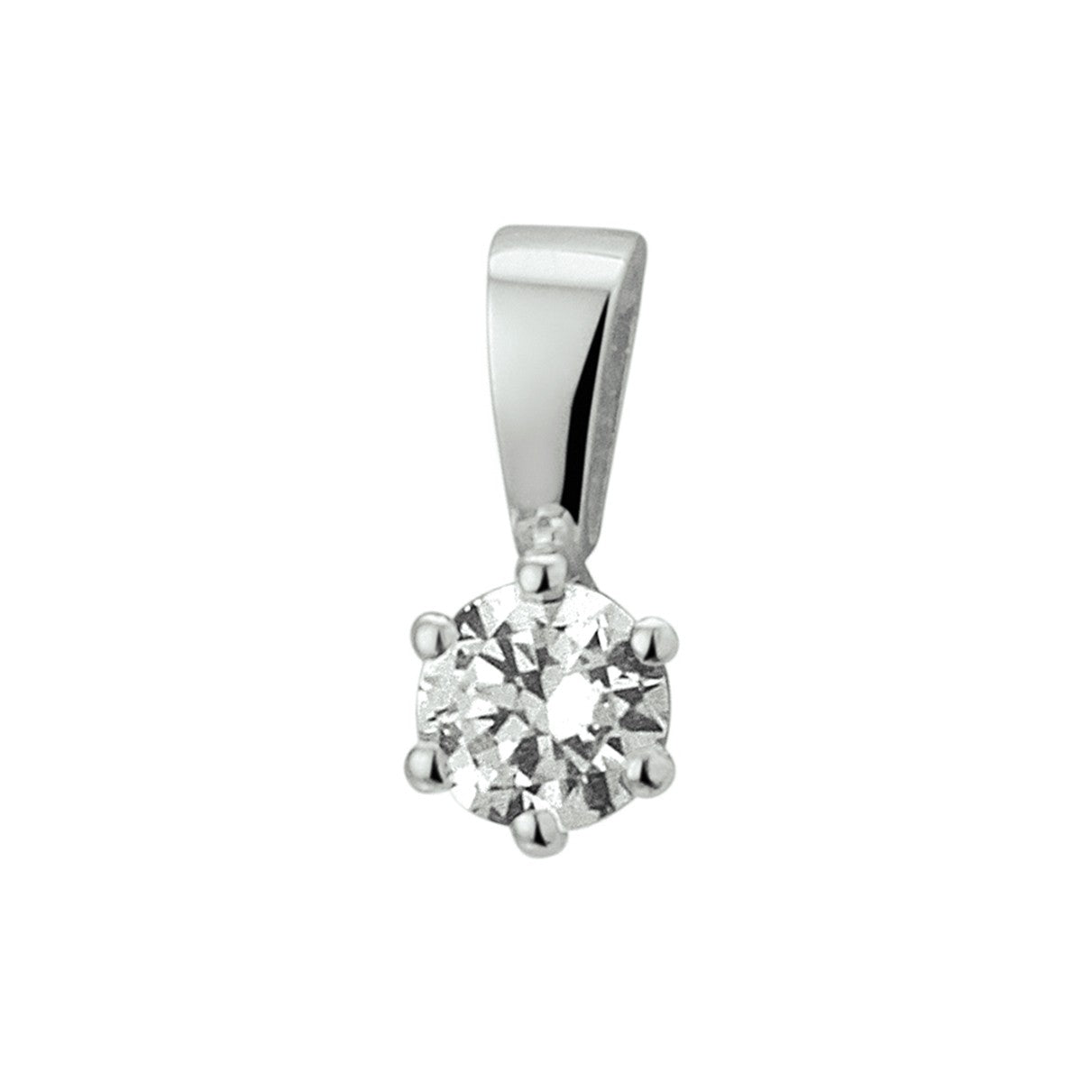 14K witgoud hanger zirkonia 4100758 - PansiteNederland.nl