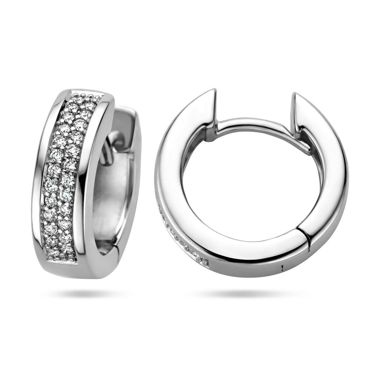 Oorbellen diamant 0.25ct (2x0.125ct) h si 14K witgoud