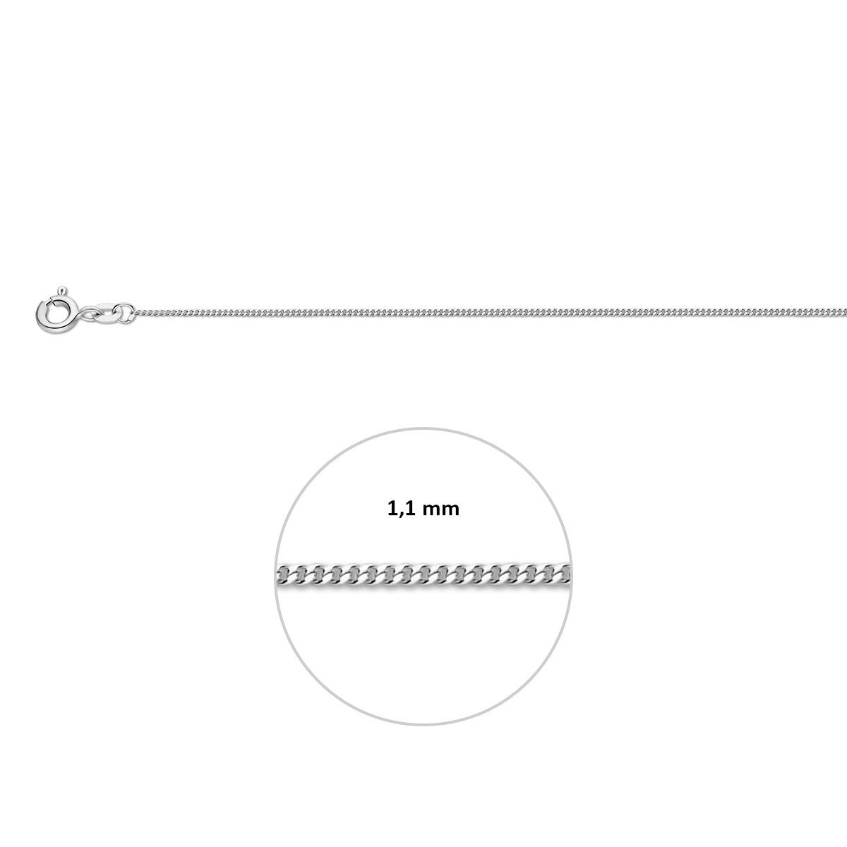 Collier gourmette 1,1 mm 14K witgoud – 4105080