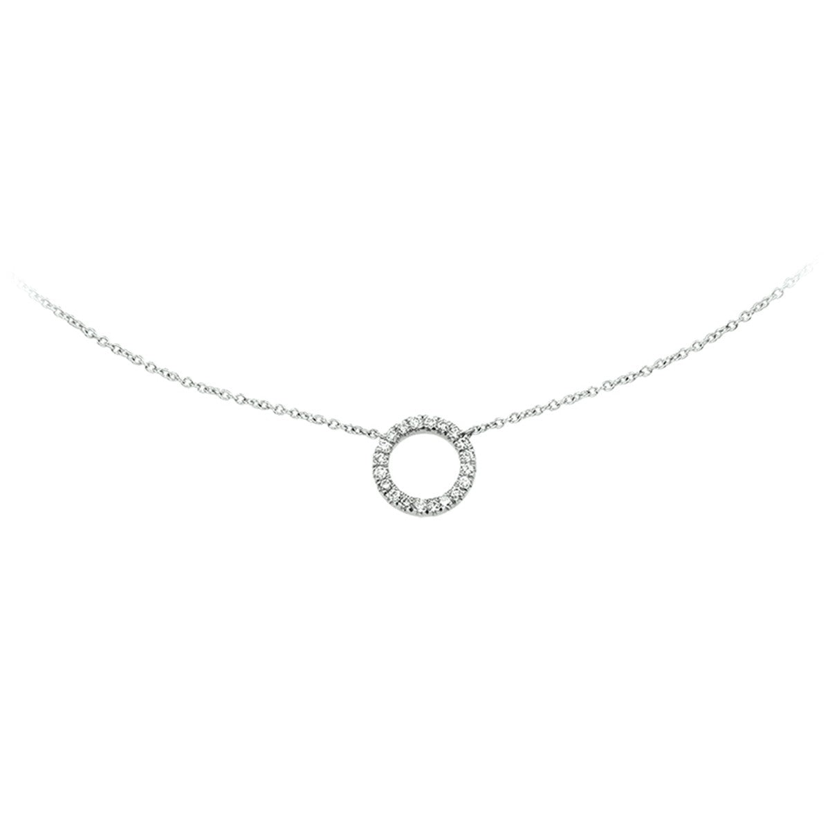 14K witgoud collier diamant 0.10ct h p1 40 - 44 cm 4102723