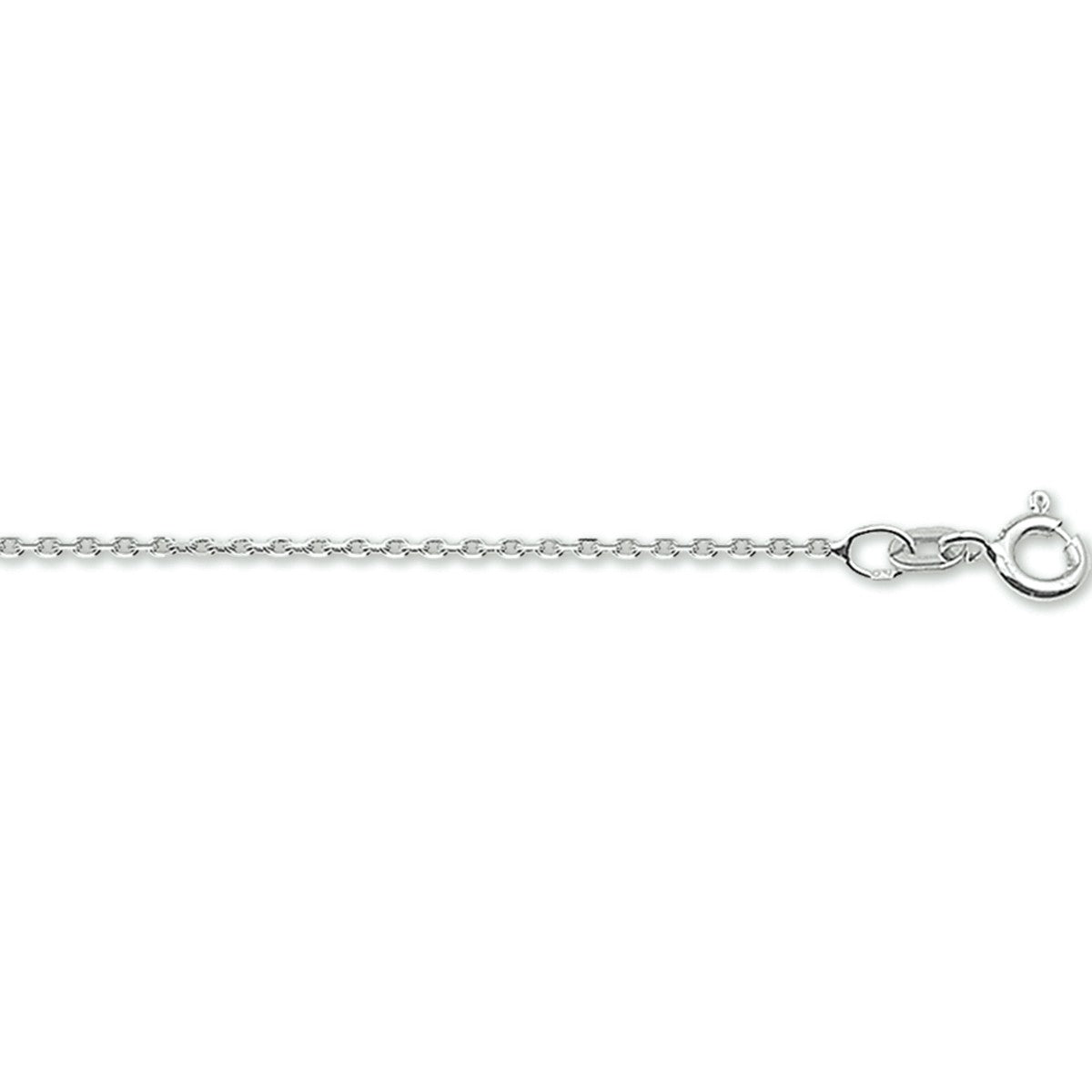 14K Witgoud Collier Anker Gediamanteerd 1,1 mm 4103323 - PansiteNederland.nl