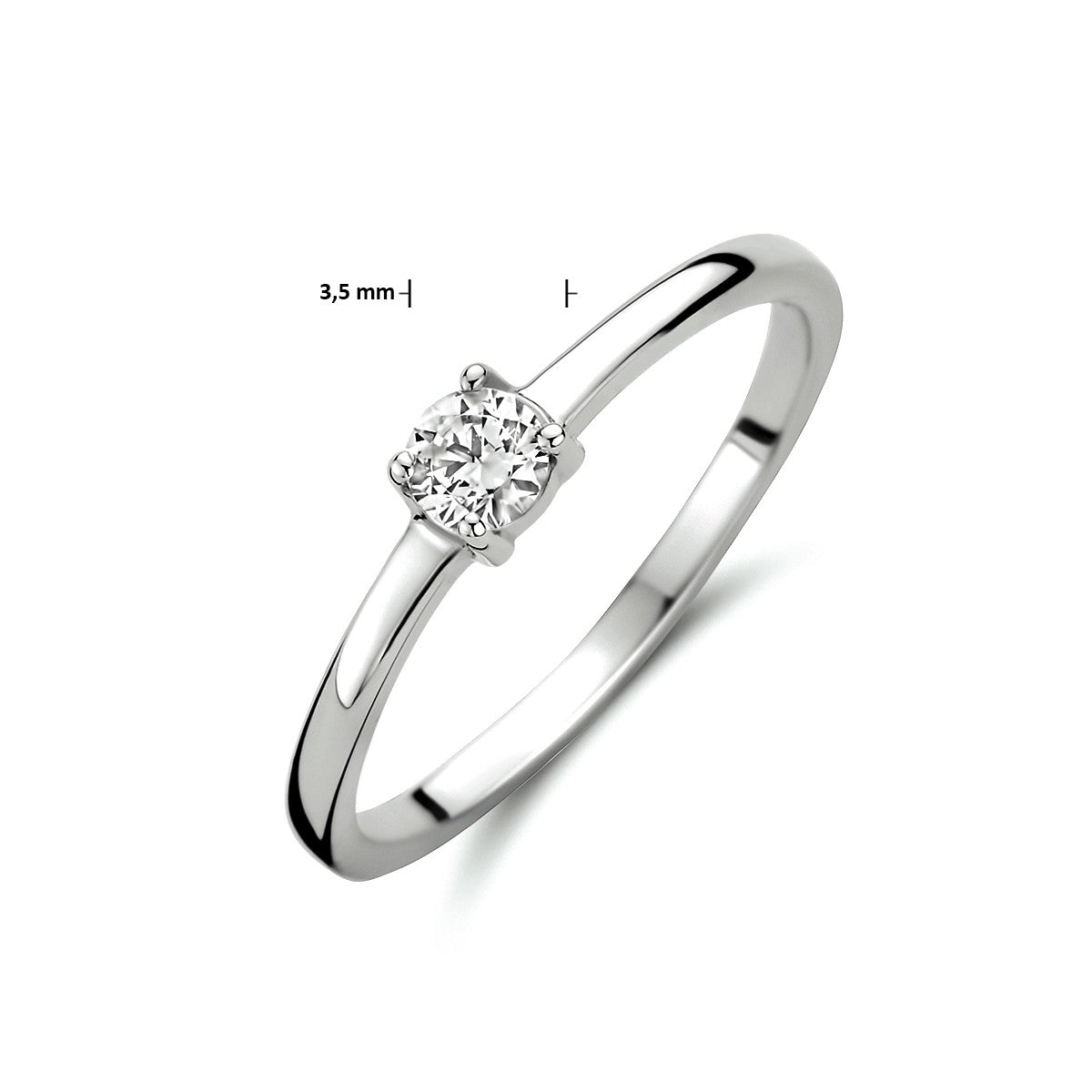 14K Witgouden Ring Met Zirkonia 4103601 - PansiteNederland.nl