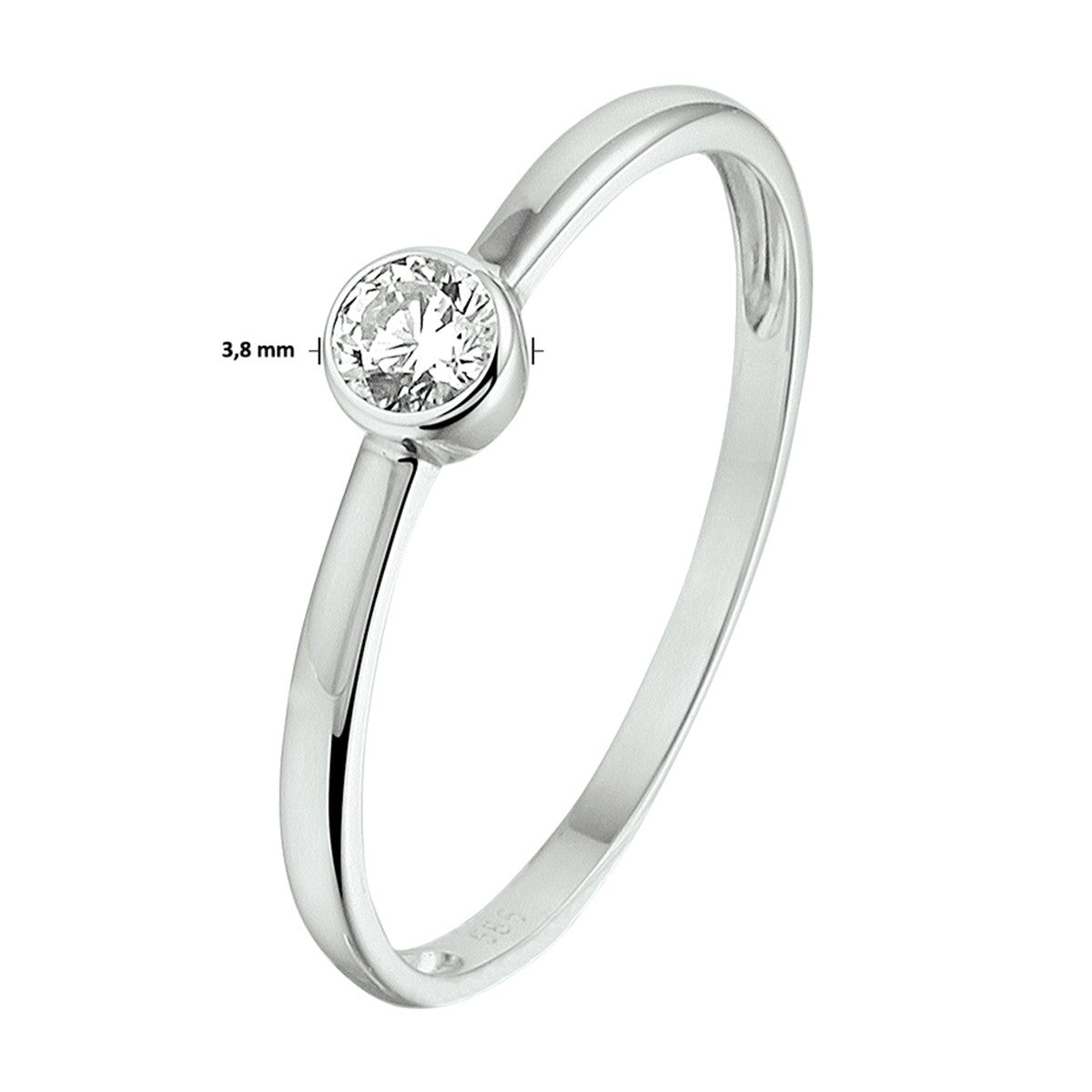 14K Witgouden Ring Met Zirkonia 4103605 - PansiteNederland.nl