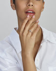 14K Witgouden Ring Saffier En Diamant 0.08Ct H P1 4103758 - PansiteNederland.nl