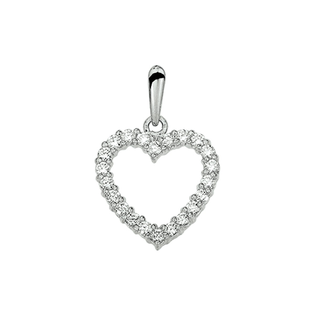 14K witgoud hanger hart zirkonia 4104131 - PansiteNederland.nl