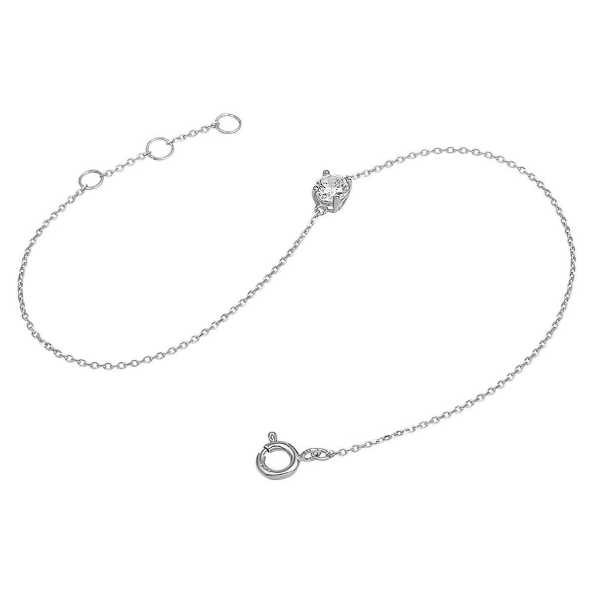 Armband zirkonia 16,5 - 17,5 - 18,5 cm 14K witgoud