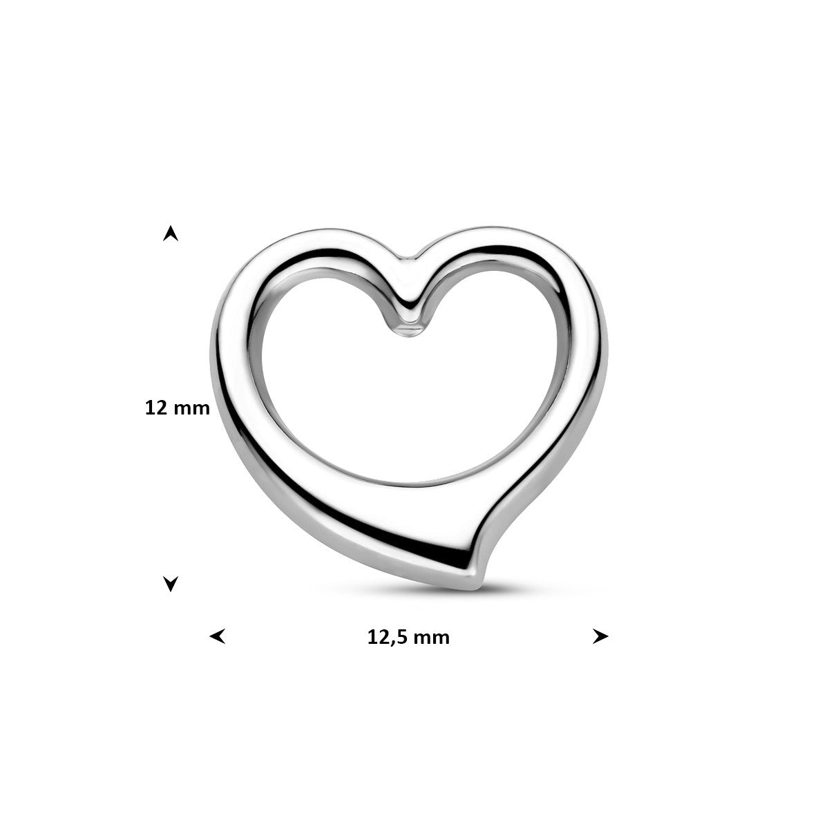 Hanger hart 12,5 mm 14K witgoud