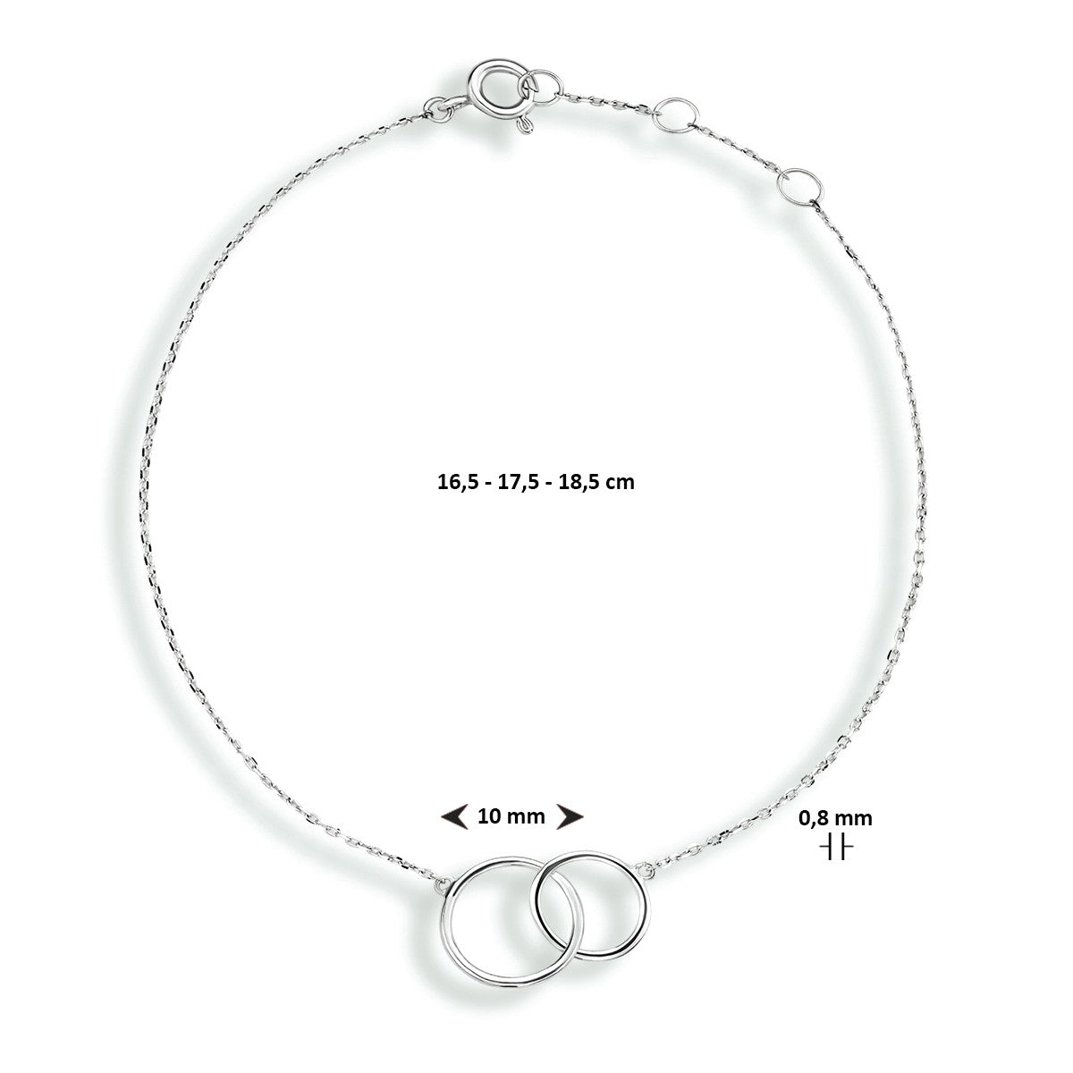 14K Witgoud Armband Rondjes 16,5 - 18,5 Cm 4104229 - PansiteNederland.nl