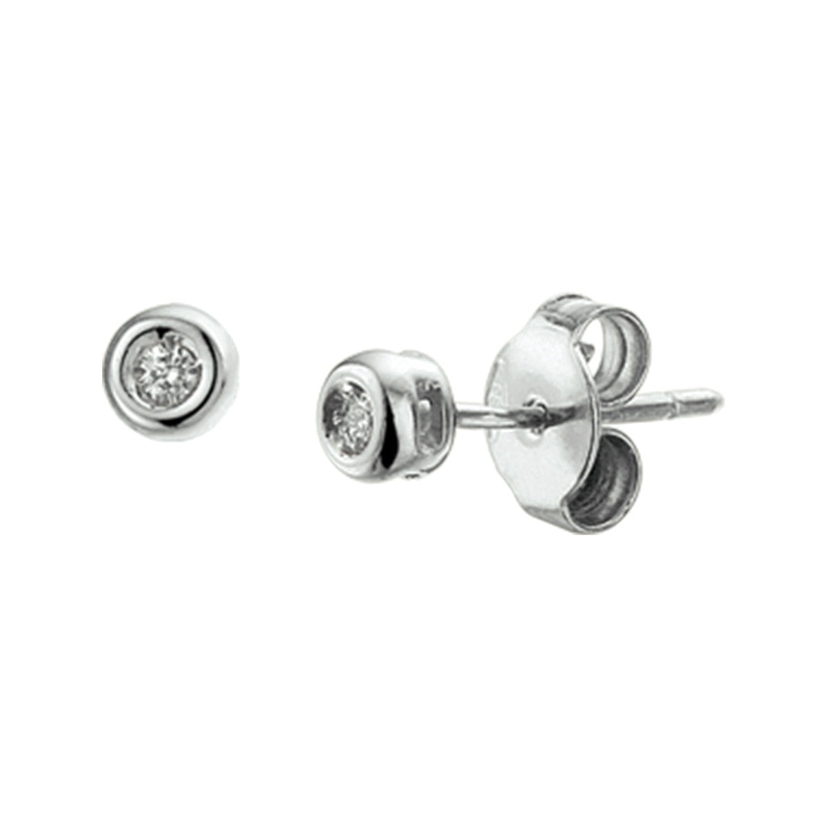 Witgouden oorknoppen diamant 0.04ct (2x0.02ct) h si - PSN4104359 - PansiteNederland.nl
