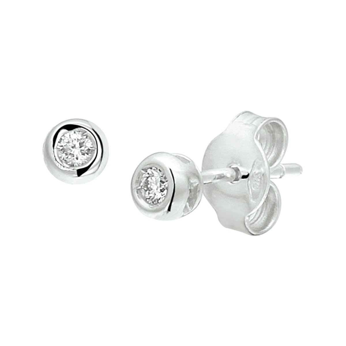 Witgouden oorknoppen diamant 0.06ct (2x0.03ct) h si - PSN4104360 - PansiteNederland.nl