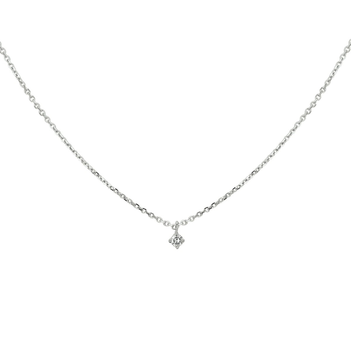 14K witgoud collier diamant 0.05ct h si 41 - 43 - 45 cm 4104379 - PansiteNederland.nl