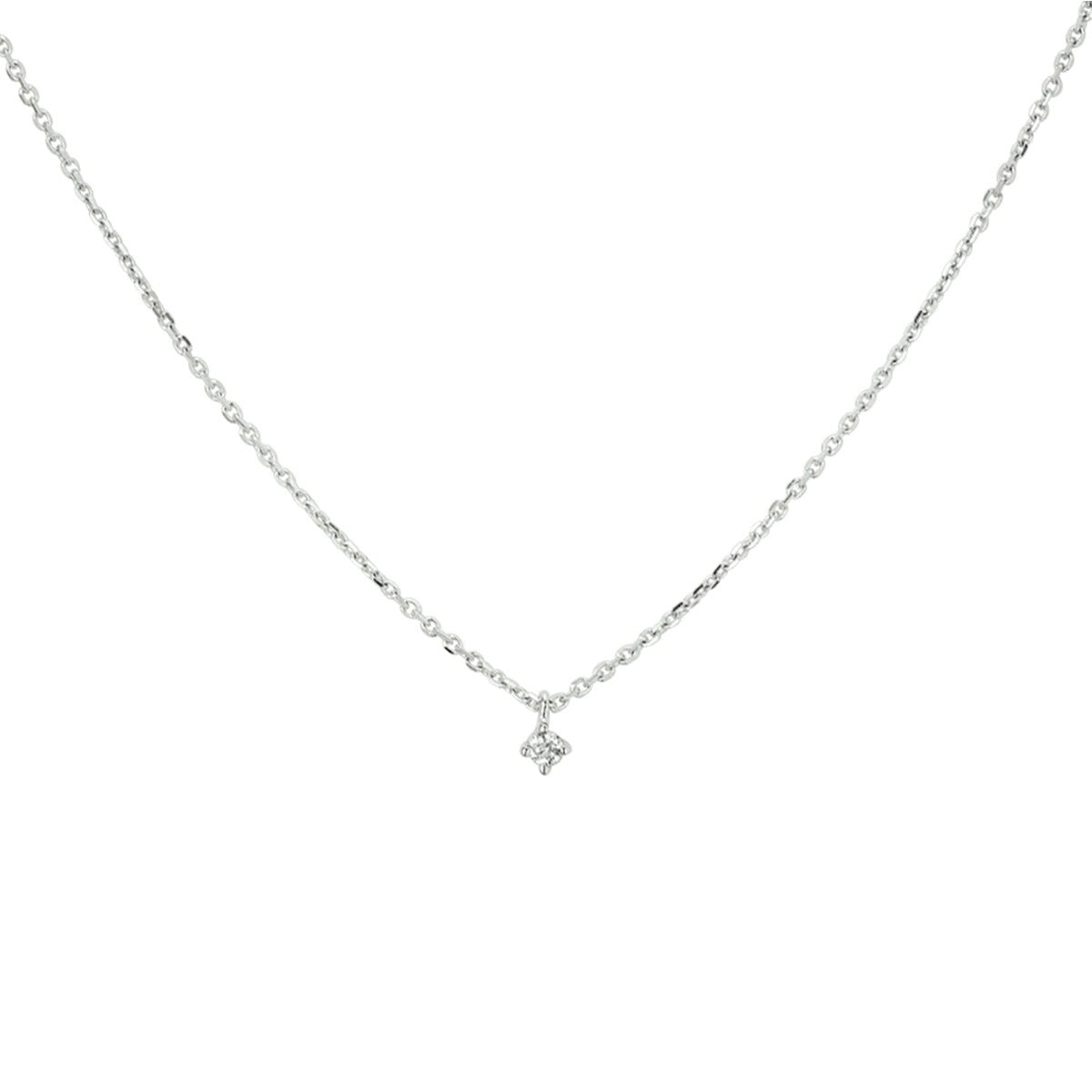 14K witgoud collier diamant 0.03ct h si 41 - 43 - 45 cm 4104380 - PansiteNederland.nl