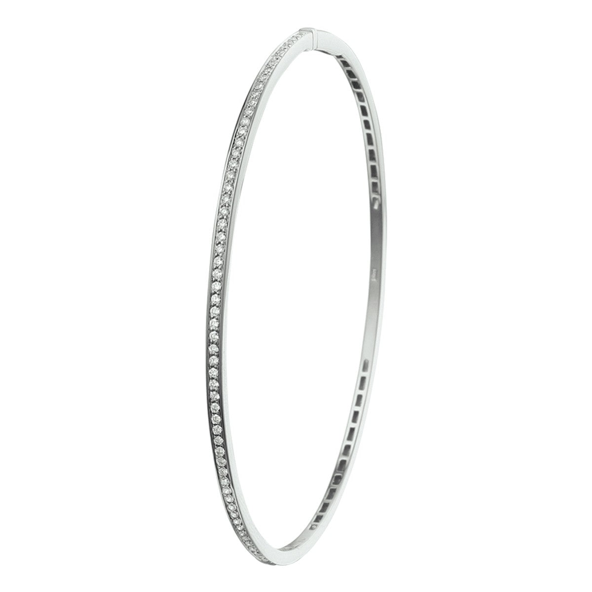 14K Witgoud Bangle Diamant 0.44Ct H Si Scharnier 2 X 60 Mm 4104444 - PansiteNederland.nl