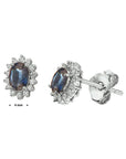 Witgouden oorknoppen saffier diamant 0.19ct(2x0.095) h si - PSN4104654