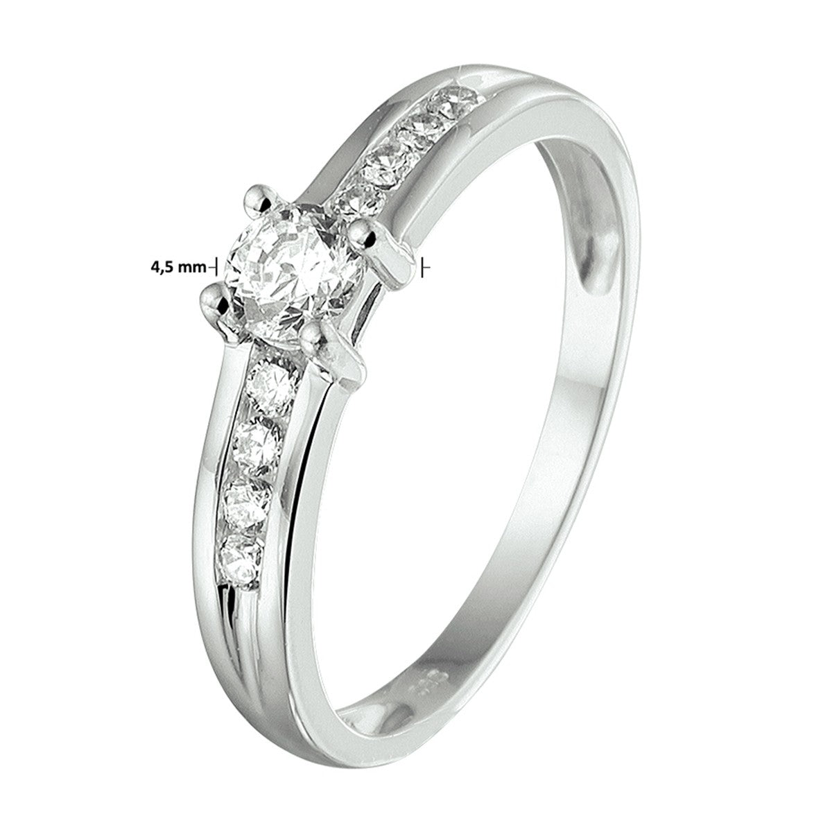 14K Witgouden Ring Met Zirkonia 4104751 - PansiteNederland.nl