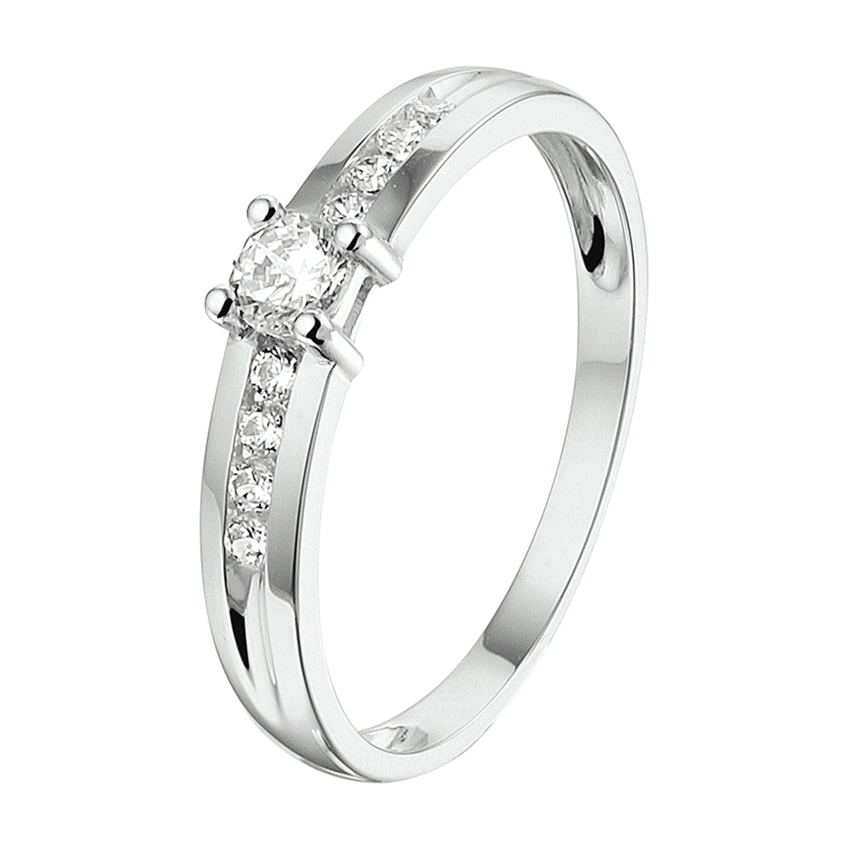 14K Witgouden Ring Met Zirkonia 4104757 - PansiteNederland.nl